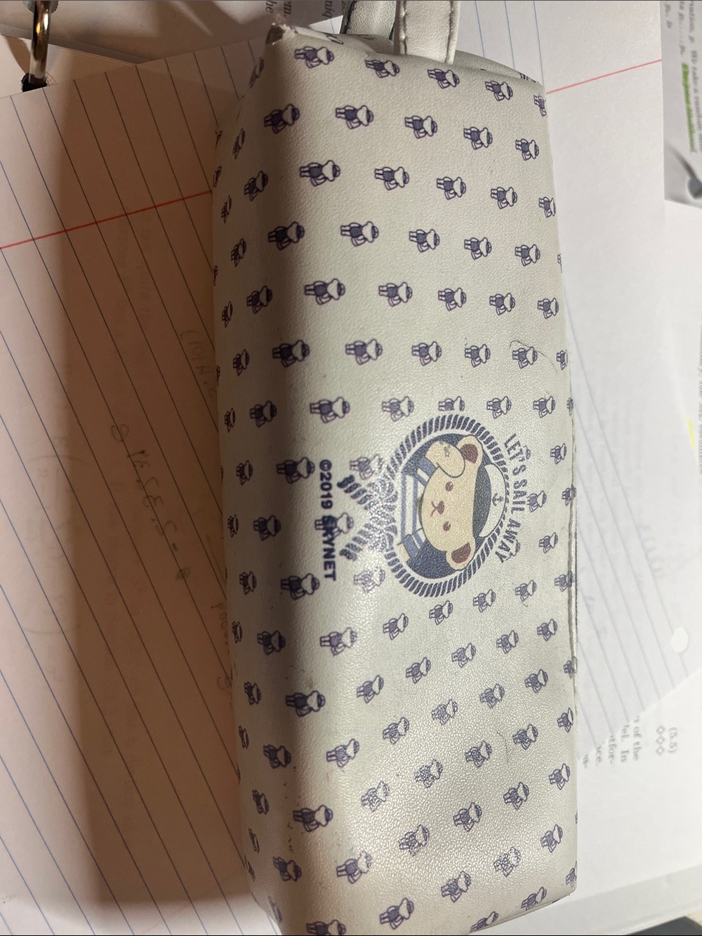 Gift with purchase | LET'S SAIL AWAY White pencil case/ cosmetic pouch